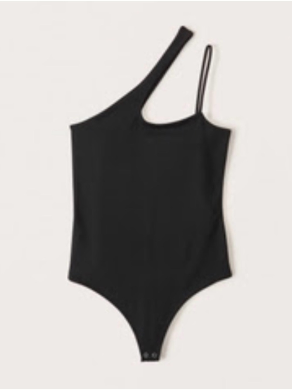 Abercrombie & Fitch Black One-Shoulder Tank Bodysuit